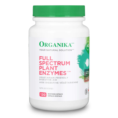 Organika Full Spectrum Plant Enzymes 120 Veggie Caps label