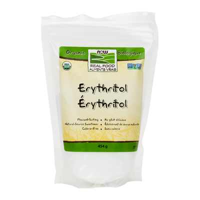 NOW Organic Erythritol 454g label