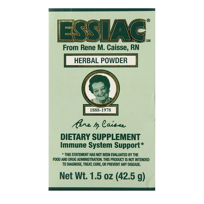 Essiac Herbal Supplement Powder 42.5g label