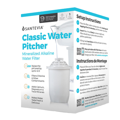 Santevia Alkaline Water Pitcher Filter Classic (Single) label