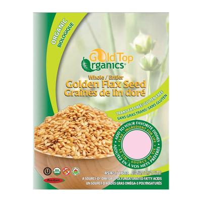 Gold Top Organics Golden Flax Seed 454g label