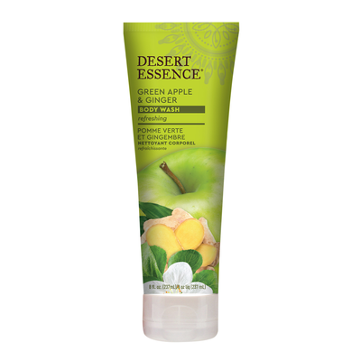 Desert Essence Body Wash Refreshing Green Apple & Ginger 237mL label