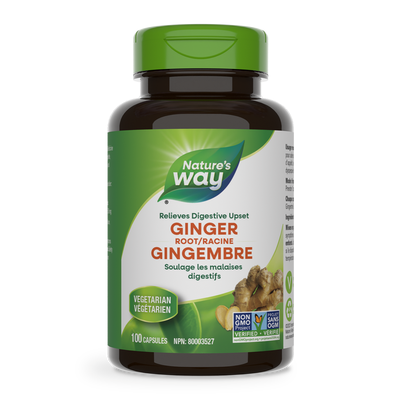 Nature's Way Ginger Root 100 Capsules label