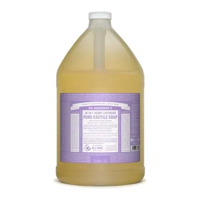 Dr. Bronner's 18-In-1 Pure-Castile Soap Lavender 3.8L label