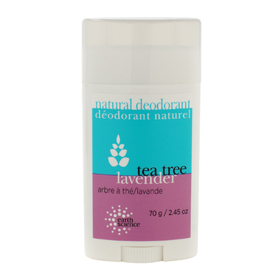Earth Science Natural Deodorant Tea Tree & Lavender 70g label