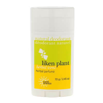 Earth Science Natural Deodorant Liken Plant Herbal Scent 70g label