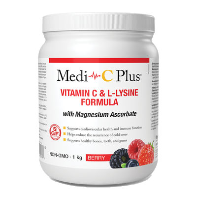 Medi C Plus With Magnesium Ascorbate Berry Powder 1kg label