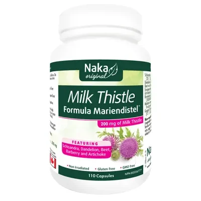 Naka Milk Thistle 110 Capsules label