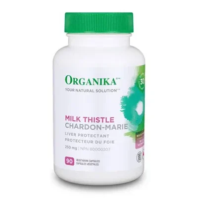 Organika Milk Thistle 250mg 90 Veggie Caps label