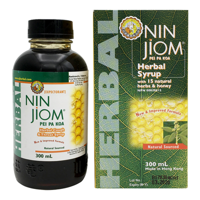 Nin Jiom Cough Syrup Herbal 300mL label