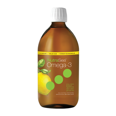 NutraSea Omega-3 Zesty Lemon 500mL label