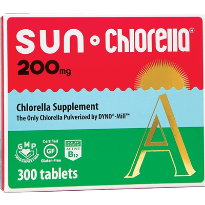 Sun Chlorella Supplement 200mg 300 Tablets label