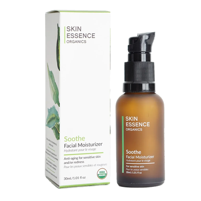 Skin Essence Organic Soothe Facial Moisturizer 30mL label