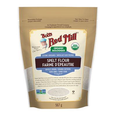 Bob's Red Mill Organic Spelt Flour 567g label