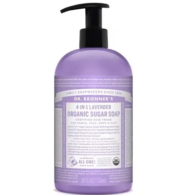Dr. Bronner's 4-In-1 Organic Pump Soap Sugar Lavender 710mL label