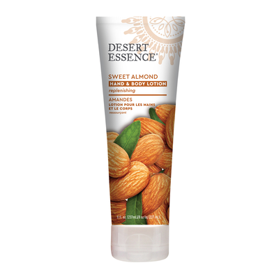Desert Essence Hand & Body Lotion Replenishing Sweet Almond 237mL label