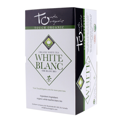 Touch Organic White Tea 24 bags label