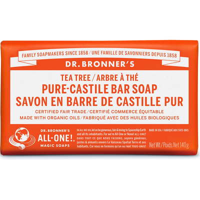 Dr. Bronner's Pure-Castile Bar Soap Tea Tree 140g label