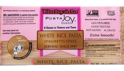 Tinkyada-White Rice Pasta Spaghetti, 454g label