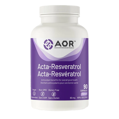 AOR Acta-Resveratrol 80mg 90 Capsules label