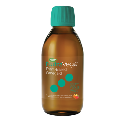 NutraVege Omega-3 Plant Based Strawberry Orange 200mL label