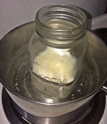 use a mason jar as a double boiler