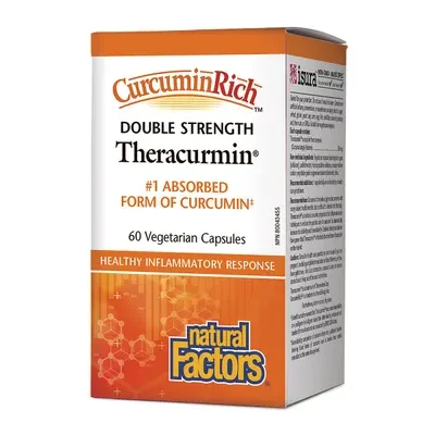 Natural Factors Curcumin Rich Theracurmin Double Strength 60 Veggie Caps label