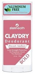 Clay Dry Bold Deodorant Sweet Amber Zion Health