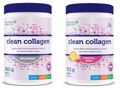 Clean Collagen Bovine Unflavoured & Pineapple Berry -Genuine Health (172g & 160g)