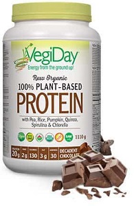VegiDay Raw Organic Plant Based Protein- Chocolate 972g