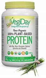 VegiDay Raw Organic Plant Based Protein- Unflavoured 840g