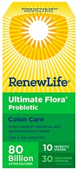 Renew Life Ultimate Flora Colon Care, 80 Billion Active Cultures(30cap)