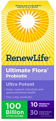 Renew Life Ultimate Flora Ultra Potent, 100 Billion Active Cultures(30cap)
