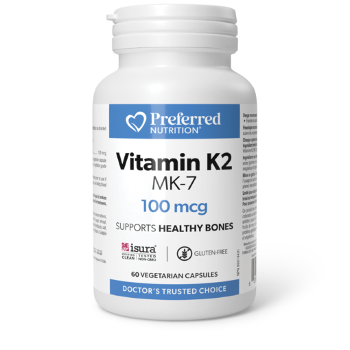 Preferred Nutrition Vitamin K2 100mcg 60 Veggie Caps label