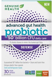 Advanced Gut Health Probiotic Defense 50 Billion CFUs 30 Cap