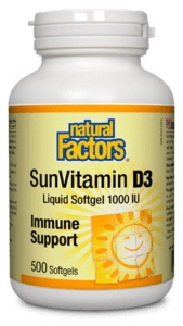 Natural Factors Sun Vitamin D3 1000IU (500 softgels)