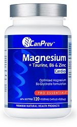 Magnesium + Taurine, B6 & Zinc for Cardio (120 Cap) Canprev