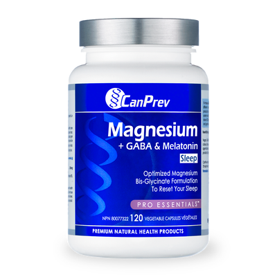 Can Prev Magnesium + GABA & Melatonin (120 Veggie Caps) label