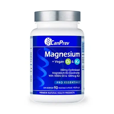Can Prev Magnesium + Vegan D3 & K2 (90 Veggie Caps) label