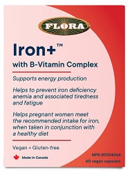 Iron+ Capsules with B-Vitamin Complex 60 caps -Flora - small