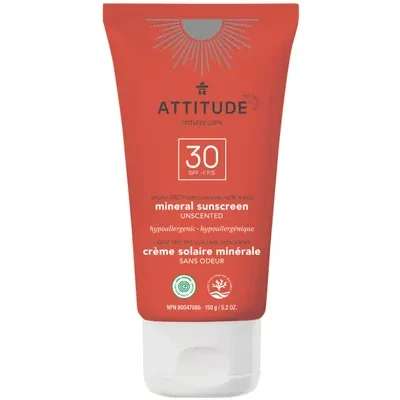 Moisturizer Mineral Sunscreen SPF 30 Unscented 150g -Attitude