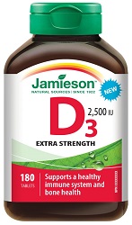 Vitamin D 2,500 IU (180 Tablet) - Jamieson