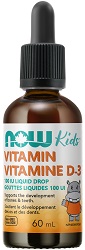 Vitamin D-3 Liquid Drops 60ml - NOW Kids