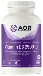 Vitamin D3 2500 IU (60 caps) AOR
