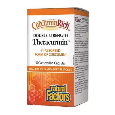 Natural Factors Curcumin Rich Theracurmin Double Strength 30 Veggie Caps label