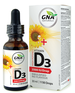 GNA Naturals Vitamin D3 Emulsified 2500 IU 30mL