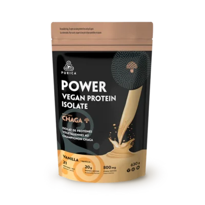 Purica Vegan Protein with Chaga 630g vanilla label
