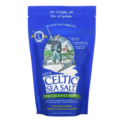 Celtic Sea Salt Fine Ground 454g label