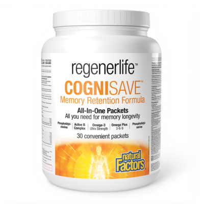 Natural Factors RegenerLife CogniSave (30 Packs) label