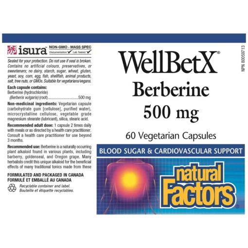 Natural Factors Berberine 500mg feature label